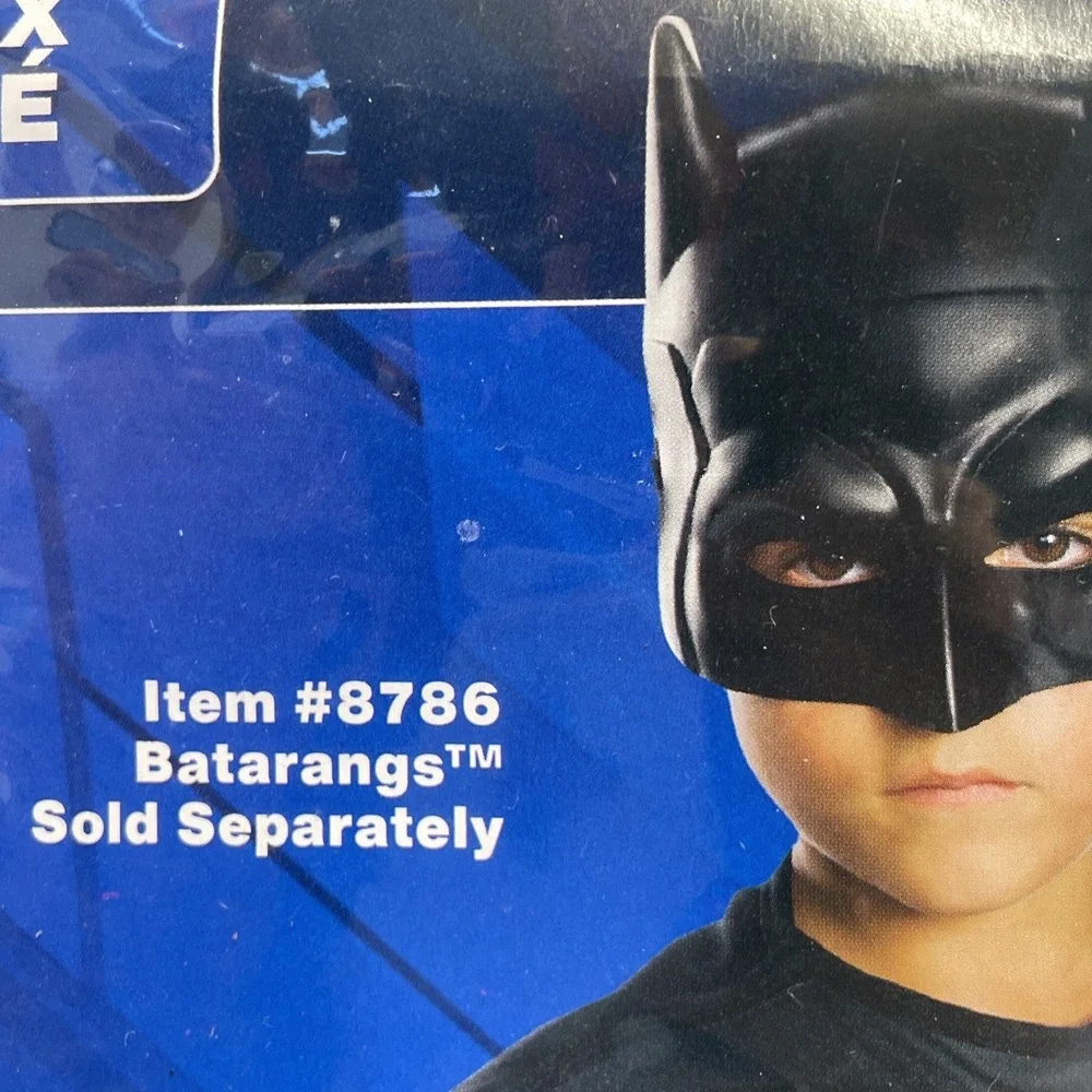 New‎ DC Comic Batman Deluxe Costume Kids L 12-14 Padded Jumpsuit Belt Cape Mask
